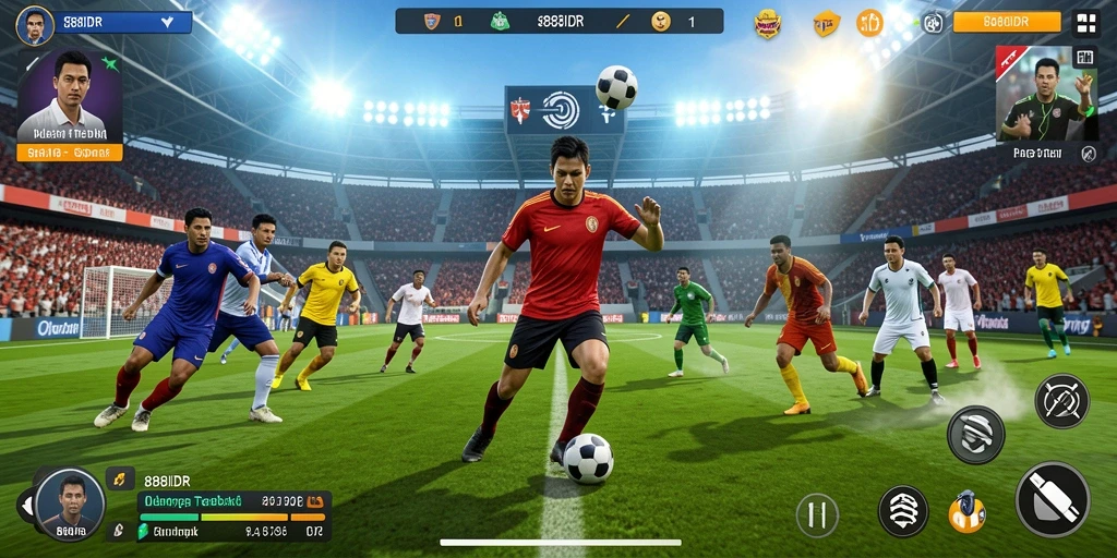 Screenshot gameplay 888IDR menunjukkan aksi seru dalam pertandingan olahraga.