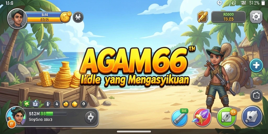 Screenshot gameplay AGAM66 menunjukkan karakter sedang bekerja mengumpulkan sumber daya.