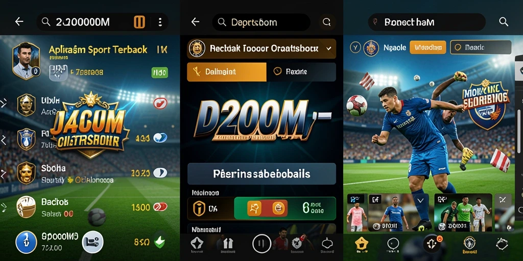 Screenshot menampilkan tampilan antarmuka pengguna D200M dalam taruhan olahraga.