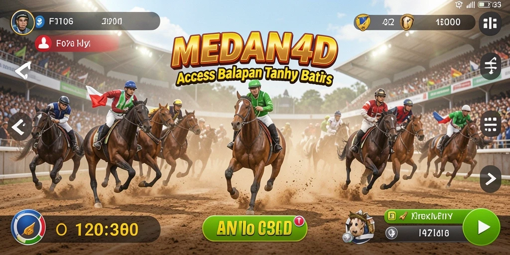 Tampilan mendebarkan dari gameplay balapan MEDAN4D.