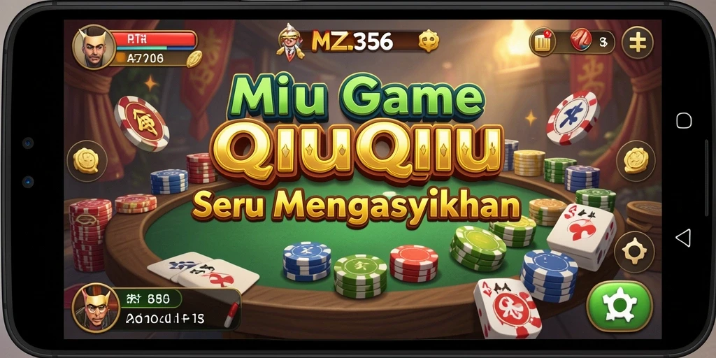 Screenshot MZ356 menampilkan antarmuka pengguna yang menarik dengan gameplay QiuQiu.